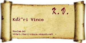 Kéri Vince névjegykártya