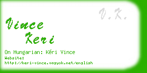 vince keri business card