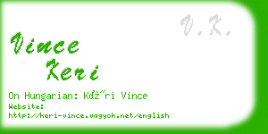 vince keri business card